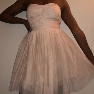 strapless soft tulle dress